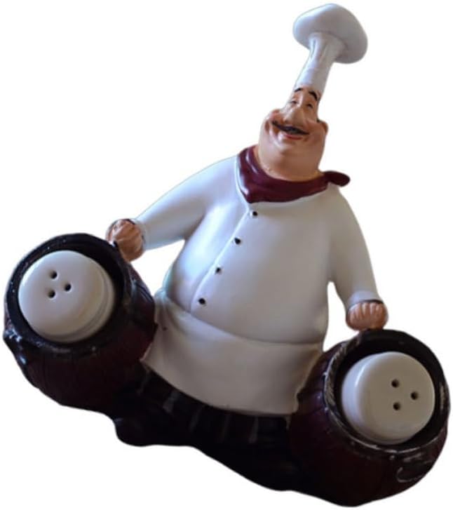 Mikikit Retro Resin Chef Ornament, American Style Desktop Decor for Bar