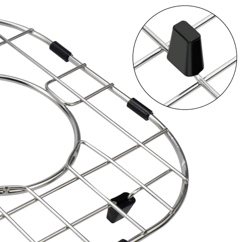 KUMGROT 304 Stainless Steel Sink Protectors with Rear Drain 16in x 13in Kitchen Sink Rack Sink Liners Bottom of Sink Protector Rack Sink Grate for Laundry Office Kitchen Sink Grid Universal