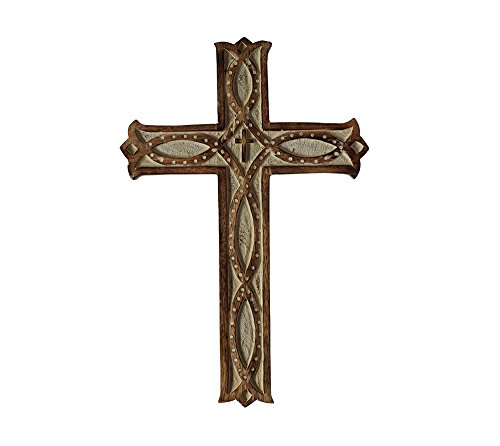 SouvNear Big Sale Decorative Wall Cross -14 Inches Wooden French Handmade Religious Altar Home Living Room Home Decor Accessory