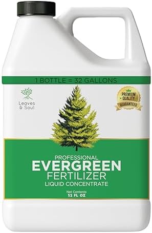 Evergreen Lawn Fertilizer That Will Transform Your Yard Today 8 Leaves and Soul Professional Evergreen Tree Fertilizer Liquid Concentrate - 6-4-6 Blend for Evergreens, Garden Use - Liquid Plant Food for Evergreen Trees and Shrubs Outdoors - 32oz