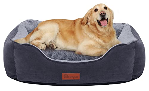 Hoopet Dog Beds For Large Medium Small Dogs With Reversible Cushion,Soft Machine Washable Removable Cover Rectangle Pet Puppy Cat Sofa Bed Non-Slip Bottom…… #TOP8