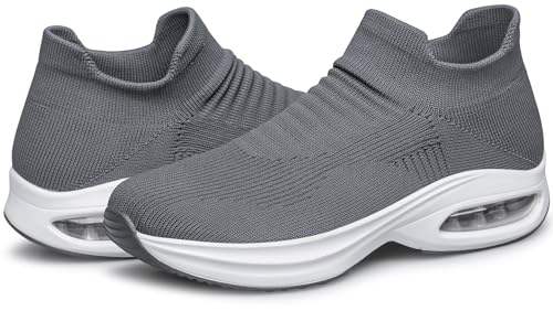 Image of vibdiv Men's Slip-On Walking Shoes Casual Sneakers Lightweight Breathable for Everyday Wear