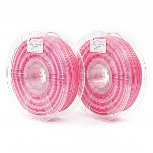 Image of 2 Pack - Cookiecad PLA Filament 1.75mm 2kg Rainbow Multicolor 3D Printer Filament - Pink Ombre PLA