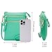 Solene Women's Faux Leather Organizer Multi Zipper Pockets Handbag With Detachable Wristlet Crossbody Bag-WU002(Turquoise)