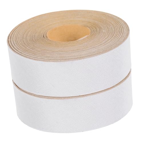 HIAKDOFT Bandes D'abat-jour Auto-adhésives En Tissu Crème 5 Mètres Pour Bordure De Lampe De Table, Accessoire Décoratif D'intérieur Polyvalent, Lot De 2 Rouleaux