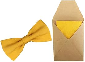 Papillon giallo e Fazzoletto Taschino Uomo (11cm x 6cm, 15cm x 15cm) linea estate 2020
