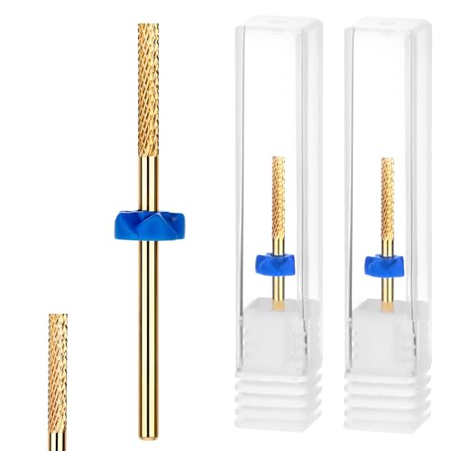 Qianyu 2 Pcs Cuticle Carbide Nail Drill Bit Safety Cuticle Remover Drill Bits Professional Under Nail Dead Skin Cleaner Pedicure Cuticle Needle Bits for Electric Nail File Nail Buffer Bit