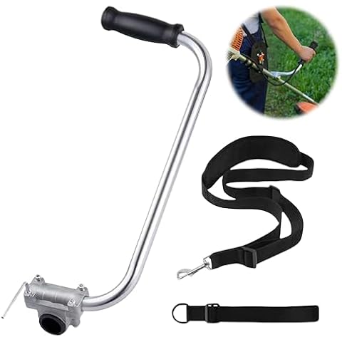 Seven Uncles Weed Eater Handle, Weed Wacker Handle Lawn Trimmer, String Trimmer Handle, Ergonomic Trimmer Grip with Shoulder Harness, Handle Grips for Trimmer, Lawn Care and Landscaping (Silver) Cover