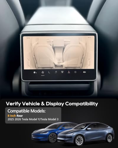 Image of Matte Rear Screen Protector for 2025 2026 Tesla Model Y Juniper TSL Model 3 | Glass 8 inch Tesla Model 3 (Base /Long Range /Premium /Performance),2025 2026 Tesla Model Y Juniper Accessories