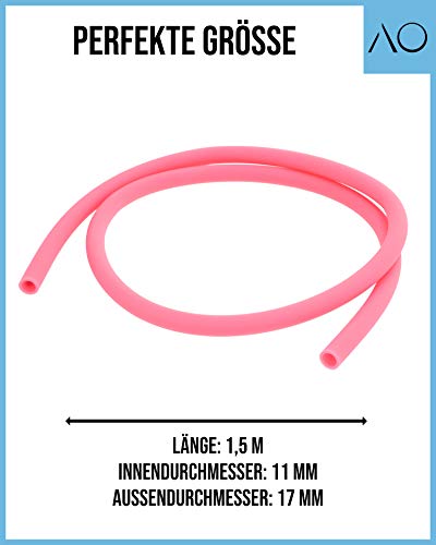 AO® Shisha Schlauch - Silikonschlauch Matt In Rosa - 150 cm Länge - Passend Für Alle Shisha Adapter & Shisha Mundstücke… – Bild 6