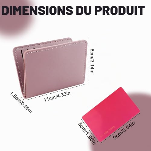 AfitLulu Porte Monnaie Femme Ultra-Mince Porte Carte Femme Solide Couleur Portefeuille Cuir avec Clic pour 8 Fentes pour Cartes de Crédit et 1 Billet de Banque Fente (Bleu) – vue 2