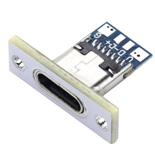 Cermant 10Pcs 24Pin USB3.1 Jack Charging Data Port Type-C Waterproof Charging Port Solder Joint Female Connector Jack with White Screw Fixing Plate - Thumbnail 5