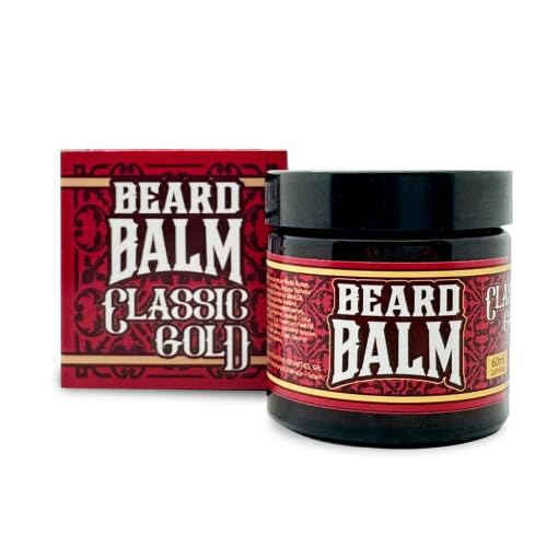 HEY JOE - Beard Balm Nº 8 CLASSIC GOLD 60 ml - Bálsamo para Barba - Argán, Jojoba, Coco, Karité y Cera de Abeja - Fijación Ligera - Aroma Clásico - Dermatológicamente Testado
