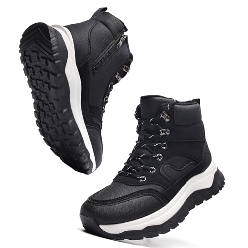 Ankle Boots Winter for Women Warm Keep and Waterproof Lace Up Velvet Zippered Comfortabel Sneaker Boots