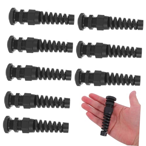 Veemoon 10pcs Cable Anti-bending Joints Wire Connector Industrial Cable Gland Cable Gland Joints LED Light Cable Gland Cord Connector Waterproof Cable Connector Cable Protector Black Nylon