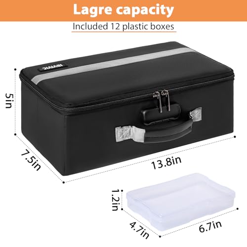IBVIVIC Fireproof Photo Storage Box with 12 Inner 4\" x 6\" Photo Case(Clear),Photo Box Organizer with Lock - Thumbnail 2