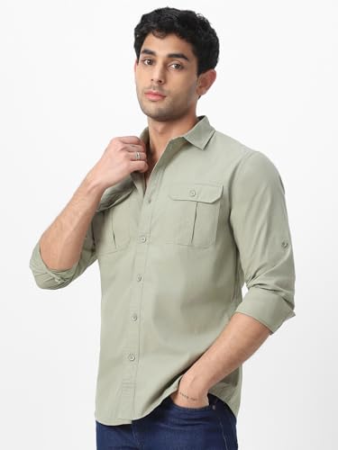Image of Urbano Fashion Men's Cotton Full Sleeve Regular Fit Casual Solid Shirt