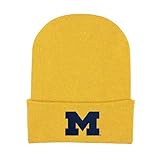 University of Michigan Wolverines Block M Logo Newborn Knit Cap,Gold,One Size