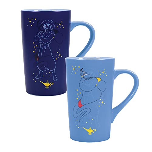 Half Moon Bay - Taza de Desayuno termocolora Aladdin Genie Disney, única