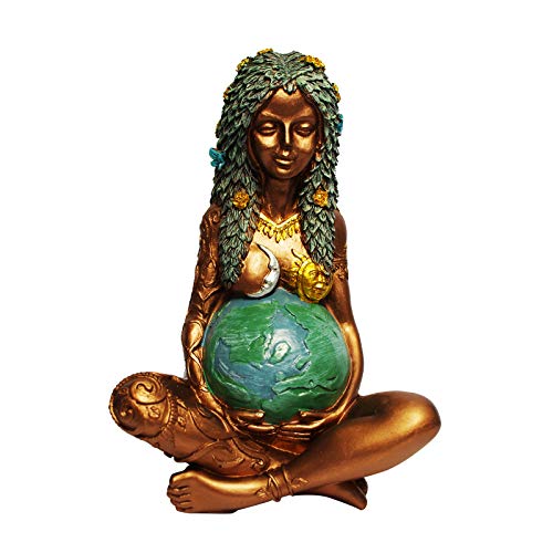 mother nature statue - Homnova Mother Earth Statue, Gaia Moon Goddess Statue Figurine, Spiritual Items for Wiccan Altar Table