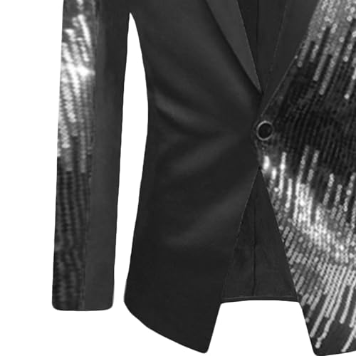 Men's Patchwork Sequin Blazers Stylish Suit Jacket Dinner Wedding Party Slim Fit Sport Coat3