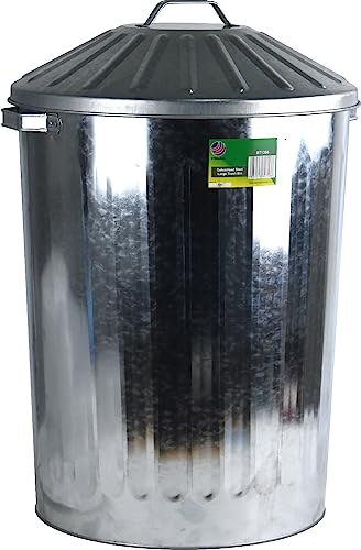 Large Galvanised Steel Bin with Lid 90L