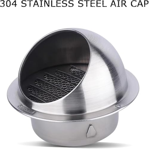 Salida de ventilación redonda de acero inoxidable 304, rejilla de escape con rejilla de malla para mosquitera, ventilación de pared para ventilación