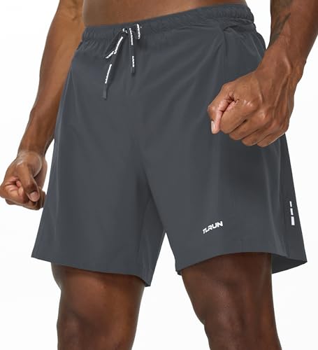 Men's Running Shorts 5 inch Ultra Lightweight with 5 Pockets Quick Dry Marathon Athletic Run Shorts Linerless
