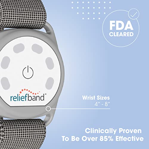 Reliefband New Sport Anti-Nausea Wristband | Waterproof | Nausea & Vomiting Relief For Motion Sickness, & Morning Sickness | Drug & Side Effect Free, Long Lasting, Fast-Acting (Grey) #TOP3