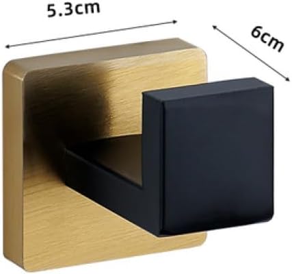 Black Gold Bathroom Hardware Set Wall Mount Stainless Steel Towel Bar Towel Ring Paper Holder Robe Hook Bathroom Accessories Set,BK,Hook