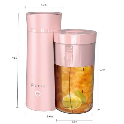 LITIFO Iced Tea Maker and Iced Coffee Maker Brewing System with 2-quart Pitcher, Perfect For Fruit Infused Tea, Lemonade, Flavored Water (Pink)