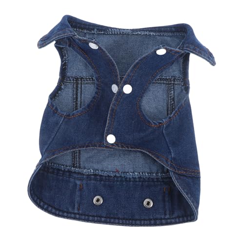 Toddmomy Pet Denim Vest Jacket for Small Medium Dogs Stylish Sleeveless Hoodie for Winter Fashionable Pet Apparel for Puppies and Dogs