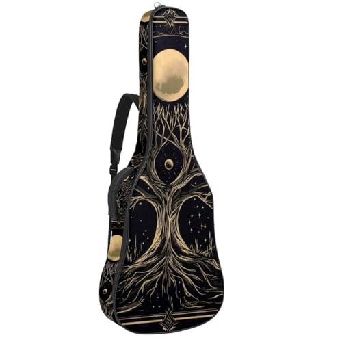 Housse de protection rembourrée pour guitare acoustique et basse motif arc-en-ciel