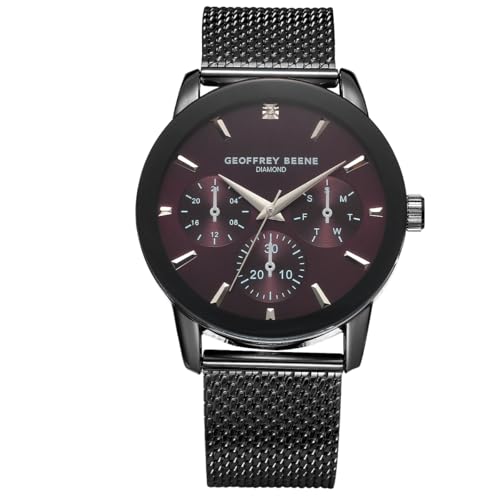 La mejor selección de Geoffrey Beene al mejor precio. 36 Geoffrey Beene - Reloj de vestir de acero inoxidable para hombre, diseño elegante, resistente al agua, plomizo, 42 mm