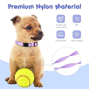 Puppy Collars for Litter,Puppy Collars for Small Puppies Soft Nylon Safety Whelping Litter Collar for Newborn Pets with Record Keeping Charts 12pcs(S)