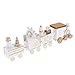 Toddmomy Trenino Natalizio in Legno Set Giocattolo sotto Decorazioni per Albero di Natale Toppers Torta Natalizia Pupazzo di Neve Renna Babbo Natale Ornamento Natalizio Bianco