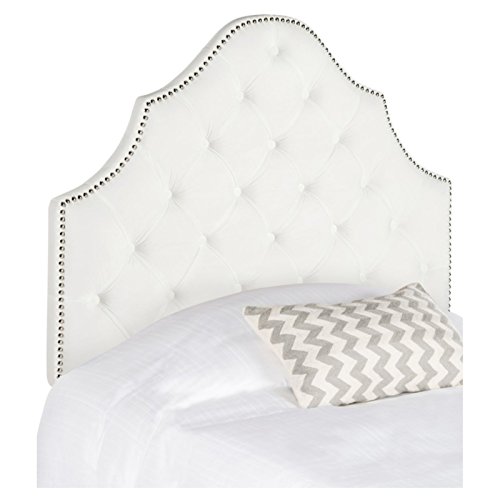 Safavieh Mercer Collection Arebelle Velvet Headboard, King, White #TOP2