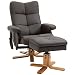Produktbild HOMCOM Relaxsessel mit Liegefunktion Massagesessel mit Fußhocker Fernsehsessel TV Sessel 145°-Neigung Liegesessel Ergonomischer Stuhl mit 10 Vibrationpunkte Kunstleder Braun 80 x 86 x 99 cm
