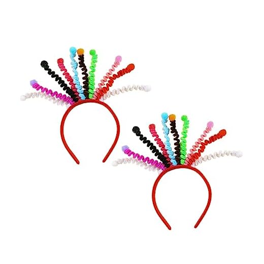 FRCOLOR 2 Unidades Tiara Colorida De Primavera Faixa De Cabeça Cabeçote De Mola Cabeça Engraçada Chapelaria Engraçada Lembrancinhas De Carnaval Balance Sua Cabeça Resina Filho Osciloscópio