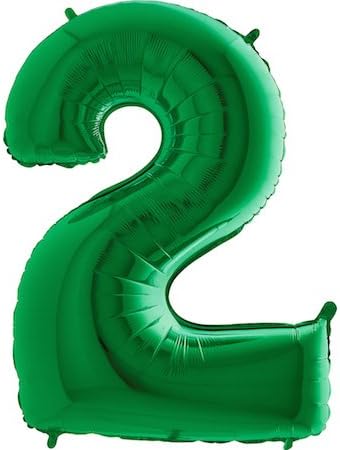 Toyland® 40" Foil Number Balloon - Party Decorations - Assorted Colours & Numbers (Green, Number 2)