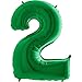 Giant Green Number '2' Balloon Decoration - Party Supplies