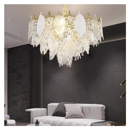 Genérico Lámpara colgante de cristal con hojas, lámpara colgante LED Compatible with el hogar, compatible con el techo, decoración de lujo Compatible with sala de estar,Lámparas de pared