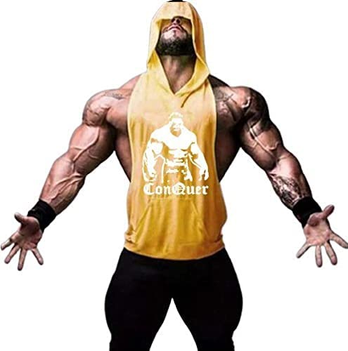 Image of MASCARI Men's Regular Sleeveless Polyester Vest | Anti-Microbial | Anti Odor, Breath tech Super Soft & Comfort Fit Gym Vest for Workout Vest (COMQUER Hood)