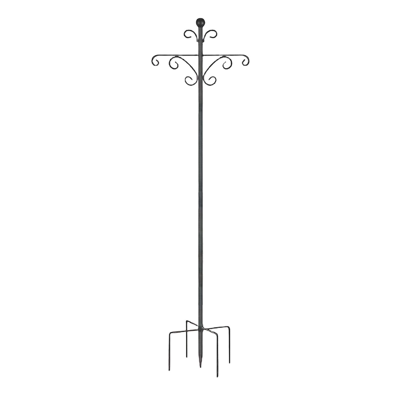 Outdoor Shepherd Hook Iron with Double Hooks for Hanging Flower Basket Decor 61inch|Home & Garden|Yard, Garden & Outdoor Living|Gardening Supplies|Plant Care, Soil & Accessories-image-8
