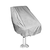 BEIDUOYANG Black/Silver Protector for Individual for Seat UV Resistant Yacht Captain Chair Elastic Closure Dust Helm Chair Covers Boat Helm Seat Cover