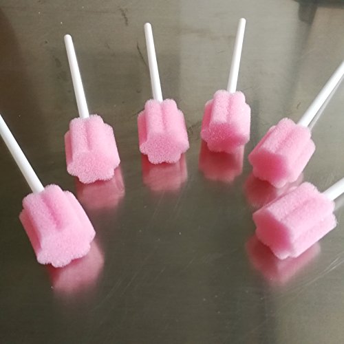 Image of Disposable Oral Care Swabs-Untreated Mouth Cleaning and Care Sponge Swabsticks Speech Therapy Tools /Swabs Pink 300 Counts
