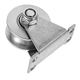 PRETYZOOM Stainless Steel Groove Pulley Heavy Duty Rigid Caster for Windows Doors Rope Pulley for Electric Gates Industrial Trolleys and More