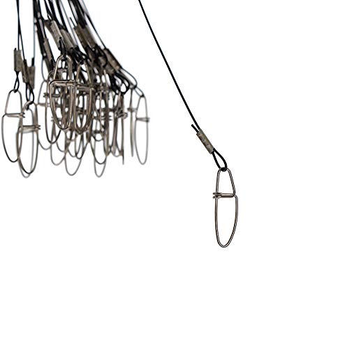 Stainless Steel Wire Leader for Fishing with Swivels and Snaps (150LB 30PCS) - Thumbnail 3