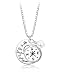 Sllaiss Compass 925 Sterling Silver Necklace Freshwater Pearl Necklace Engraved Direction Loving Words Heart Necklace for Women Teens Graduation