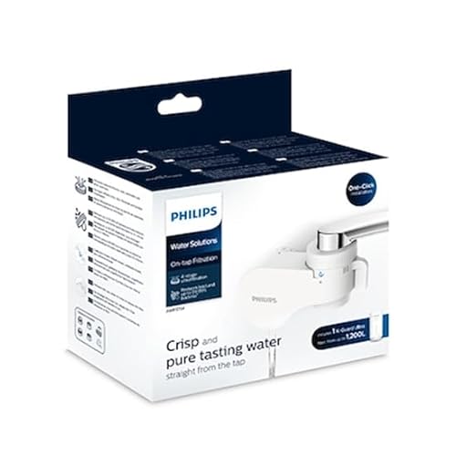 Filtro de Grifo Philips AWP3754/10 ULTRAFILTRACIÓN, reduce cloro, plomo, microplásticos, bacterias, capacidad de filtración de 1200 L, El embalaje puede variar Filtro de Grifo Philips AWP3754/10 ULTRAFILTRACIÓN, reduce cloro, plomo, microplásticos, bacterias, capacidad de filtración de 1200 L, El embalaje puede variar